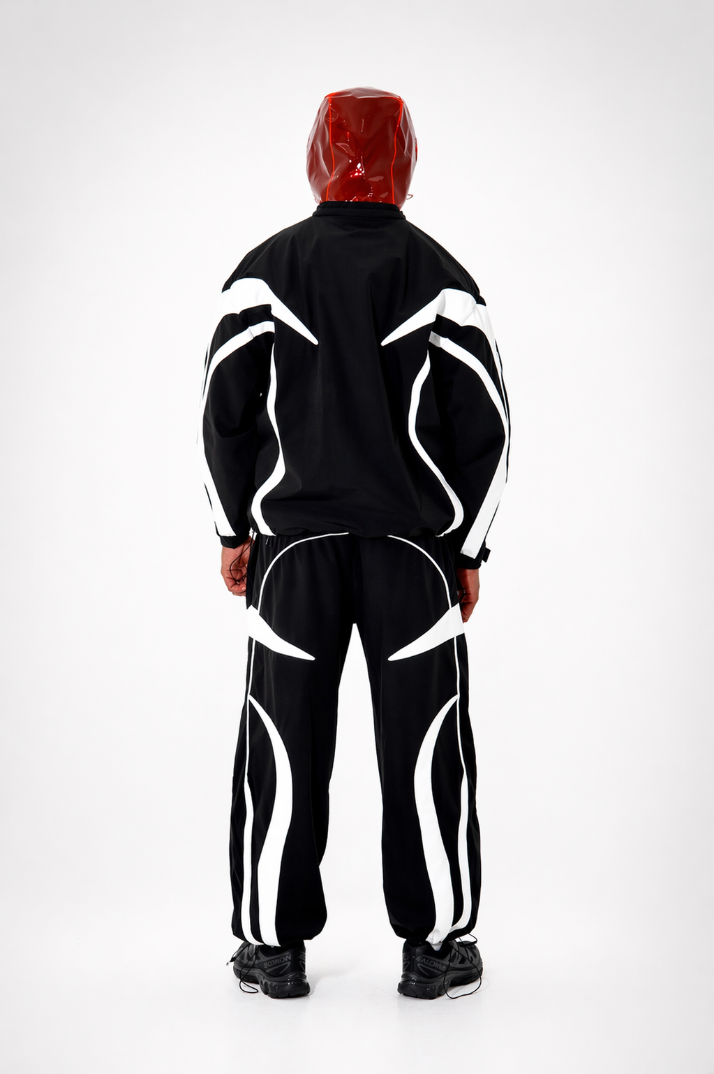Black/Red Vector Half-Zip Pullover & Pant Set