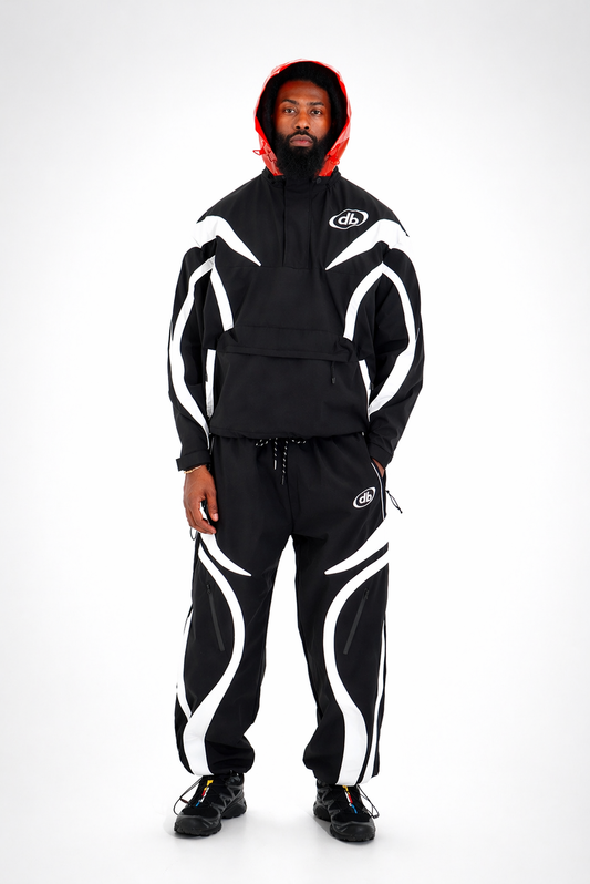 Black/Red Vector Half-Zip Pullover & Pant Set