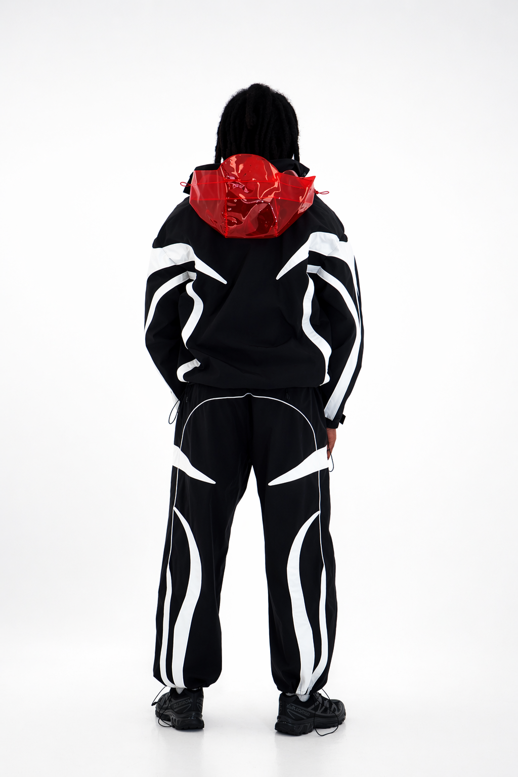 Black/Red Vector Half-Zip Pullover & Pant Set
