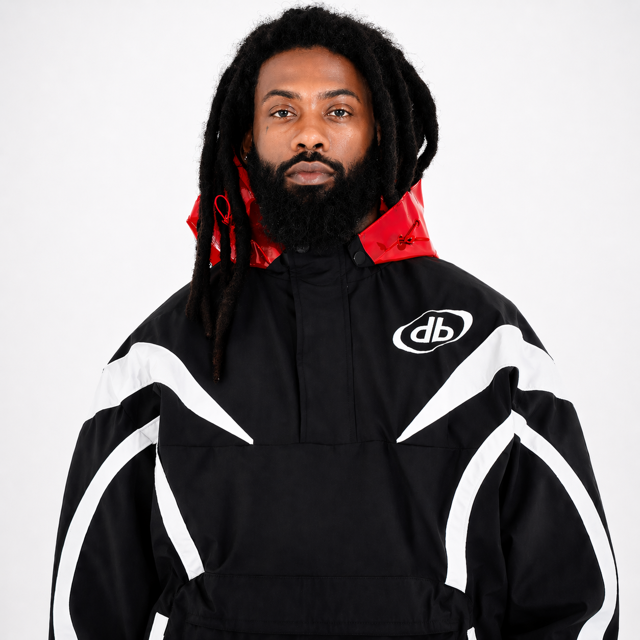 Black/Red Vector Half-Zip Pullover & Pant Set
